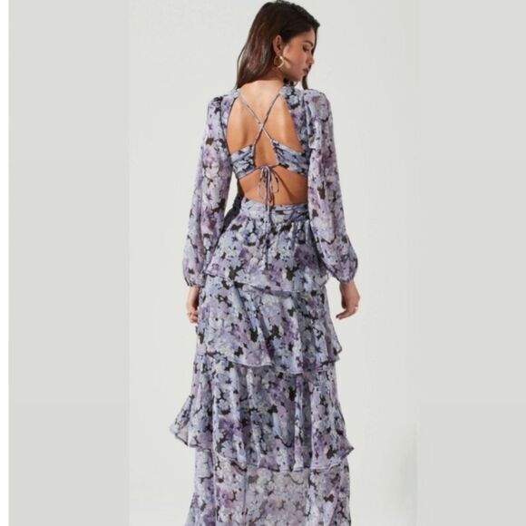 Astr Purple Floral Maxi Dress - Picture 2 of 11